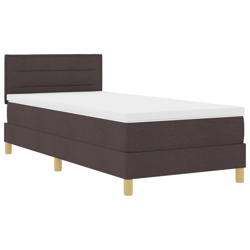 Boxspringbett mit Matratze & LED Dunkelbraun 90x190 cm Stoff