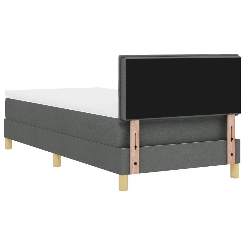 Boxspringbett mit Matratze & LED Dunkelgrau 90x200 cm Stoff
