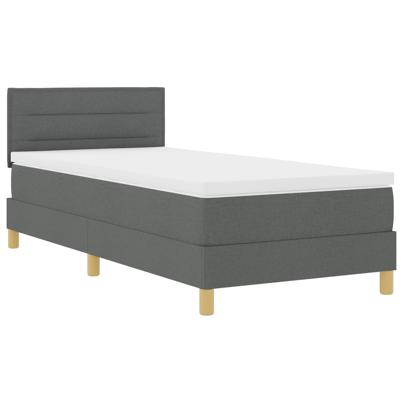 Boxspringbett mit Matratze & LED Dunkelgrau 100x200 cm Stoff