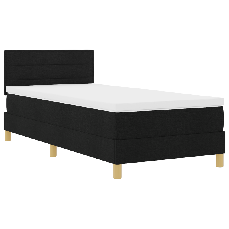 Boxspringbett mit Matratze & LED Schwarz 100x200 cm Stoff