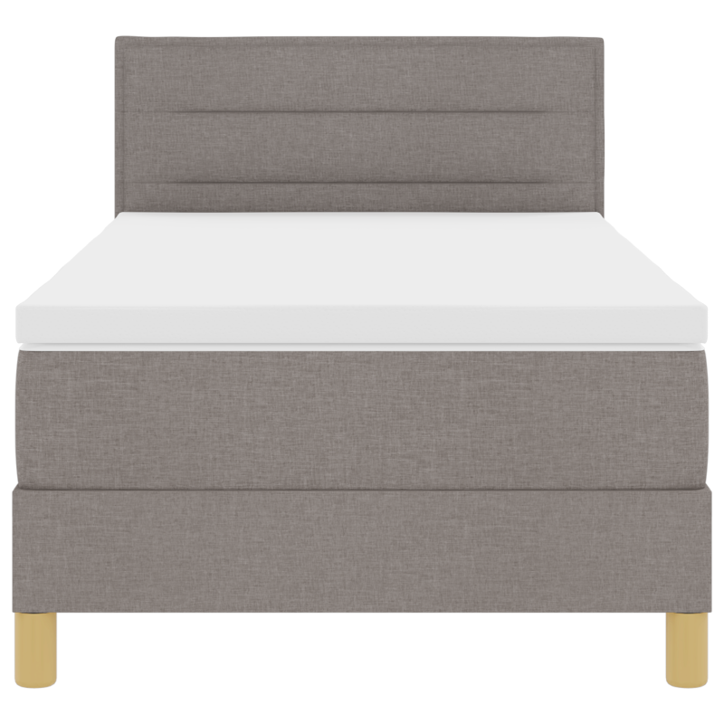 Boxspringbett mit Matratze & LED Taupe 100x200 cm Stoff
