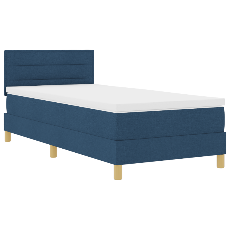 Boxspringbett mit Matratze & LED Blau 100x200 cm Stoff