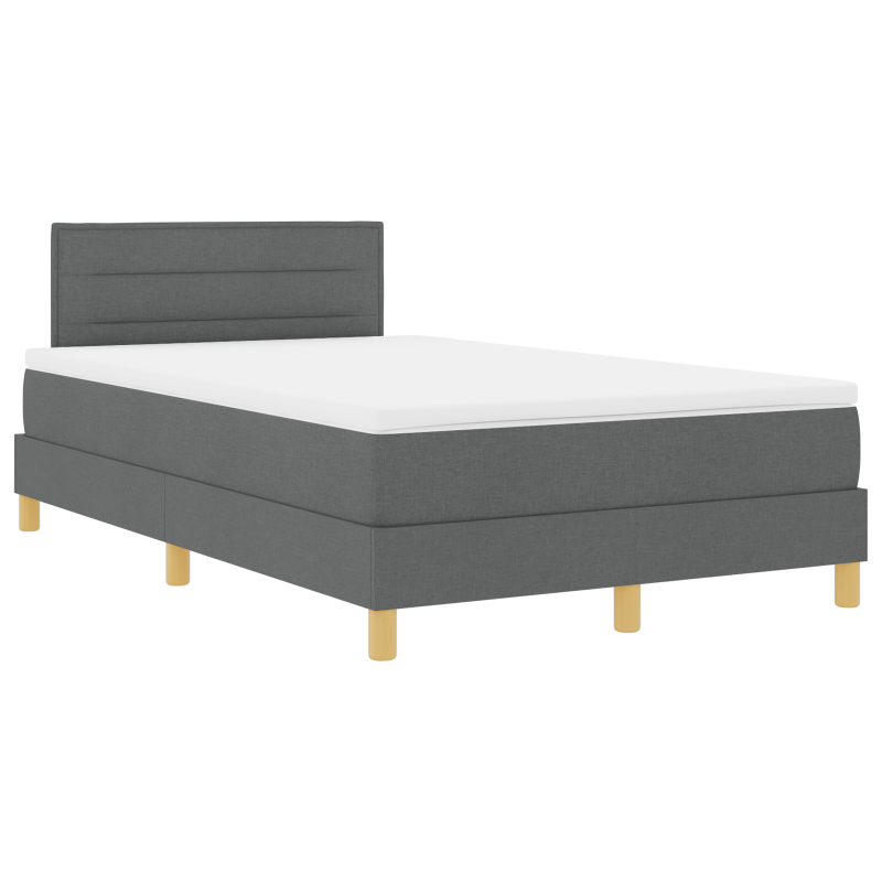 Boxspringbett mit Matratze & LED Dunkelgrau 120x190 cm Stoff
