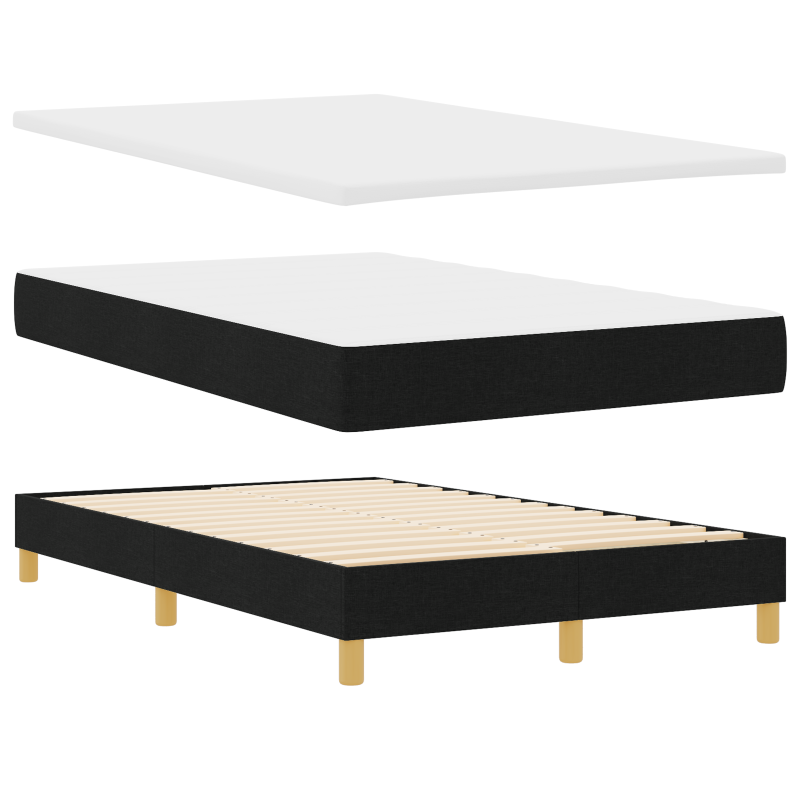 Boxspringbett mit Matratze & LED Schwarz 120x190 cm Stoff