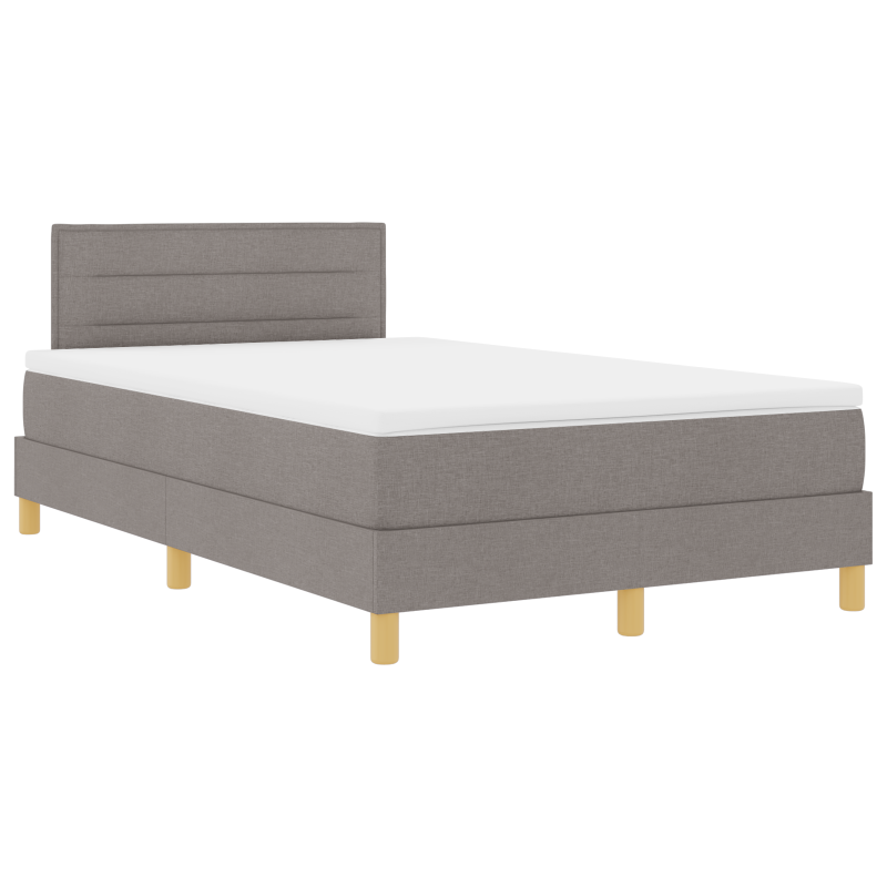 Boxspringbett mit Matratze & LED Taupe 120x190 cm Stoff