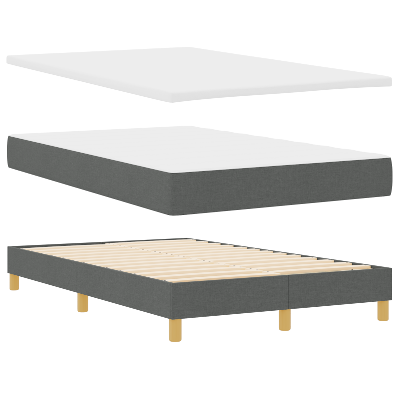 Boxspringbett mit Matratze & LED Dunkelgrau 120x200 cm Stoff