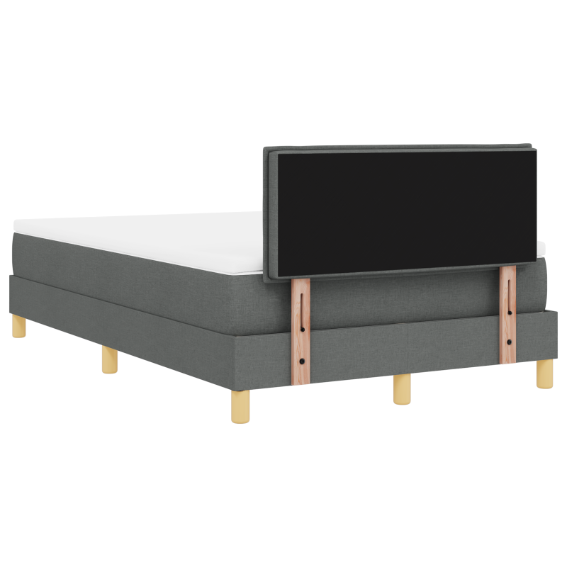 Boxspringbett mit Matratze & LED Dunkelgrau 120x200 cm Stoff