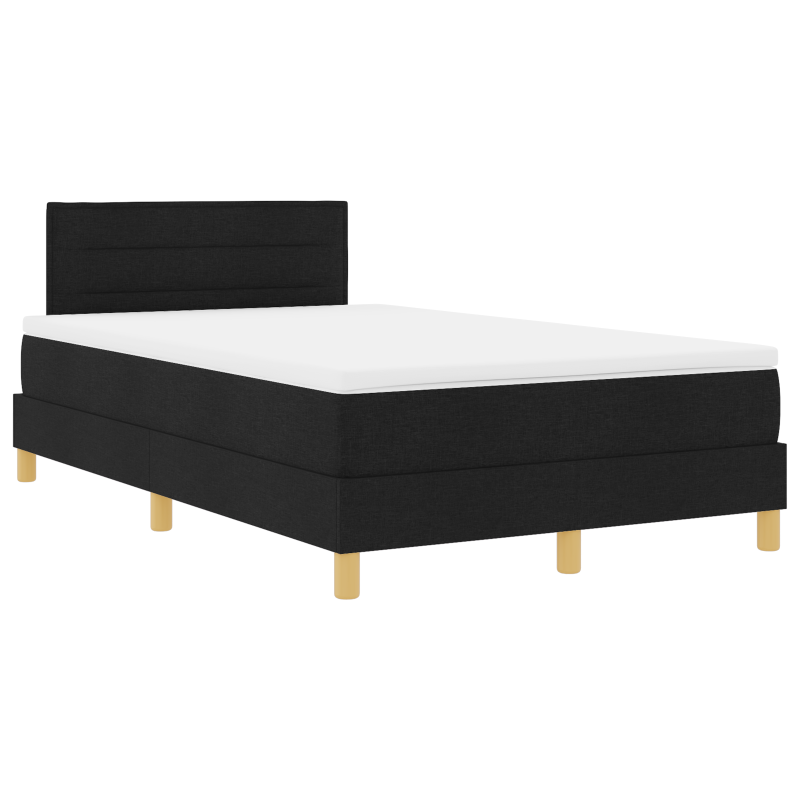Boxspringbett mit Matratze & LED Schwarz 120x200 cm Stoff