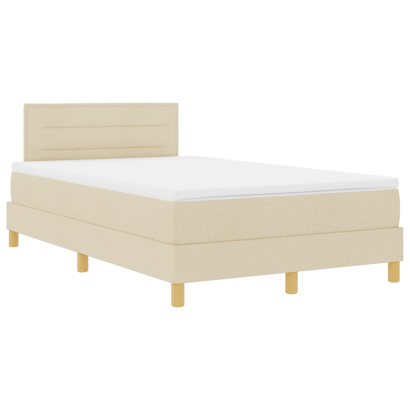 Boxspringbett mit Matratze & LED Creme 120x200 cm Stoff