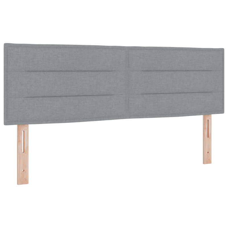 Boxspringbett mit Matratze & LED Hellgrau 140x190 cm Stoff