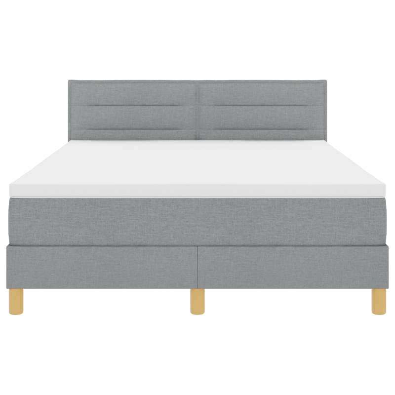 Boxspringbett mit Matratze & LED Hellgrau 140x190 cm Stoff