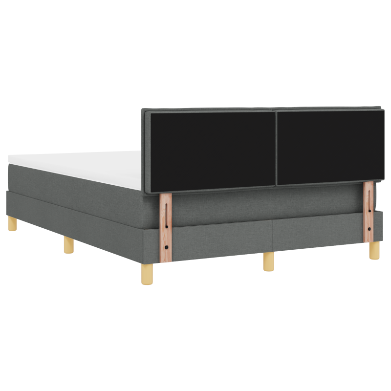 Boxspringbett mit Matratze & LED Dunkelgrau 140x190 cm Stoff