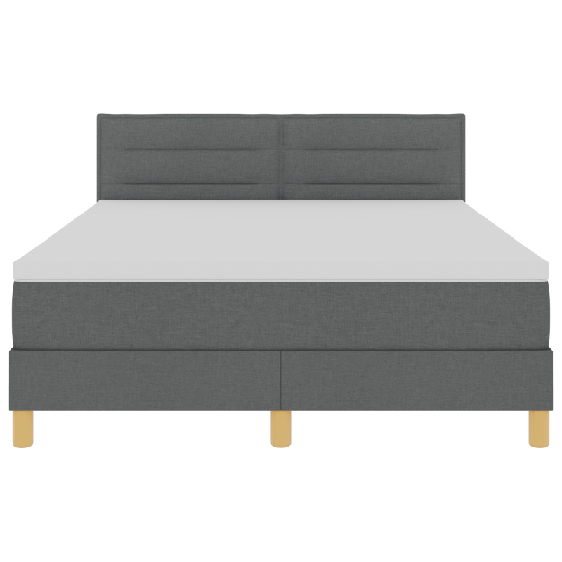 Boxspringbett mit Matratze & LED Dunkelgrau 140x190 cm Stoff