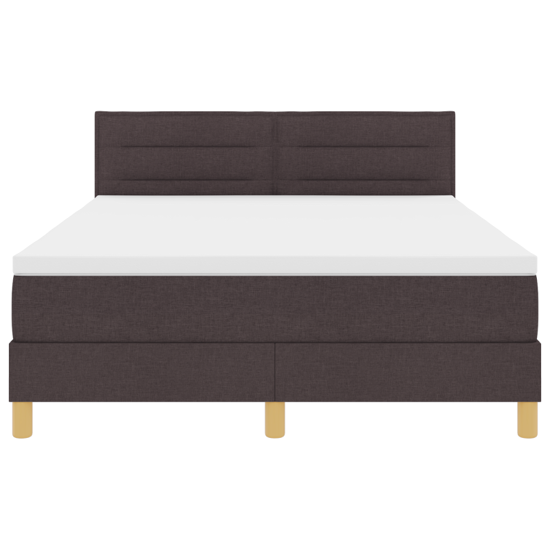 Boxspringbett mit Matratze & LED Dunkelbraun 140x190 cm Stoff