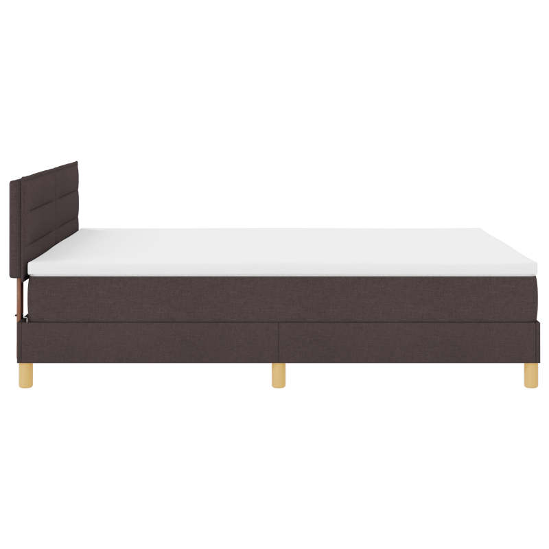 Boxspringbett mit Matratze & LED Dunkelbraun 140x190 cm Stoff