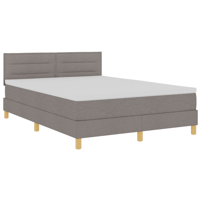 Boxspringbett mit Matratze & LED Taupe 140x190 cm Stoff