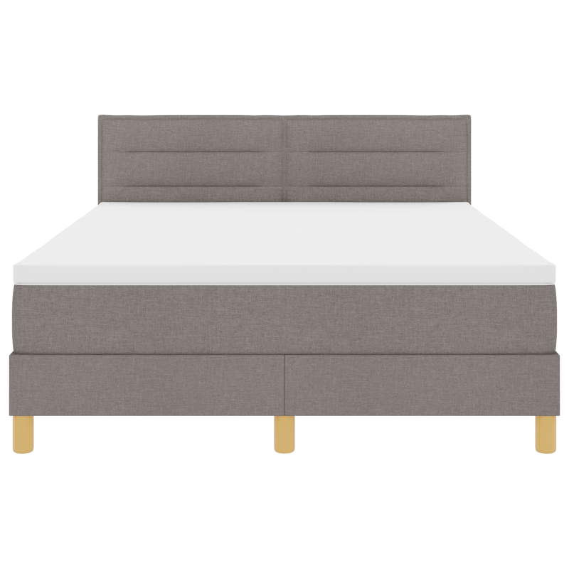 Boxspringbett mit Matratze & LED Taupe 140x190 cm Stoff