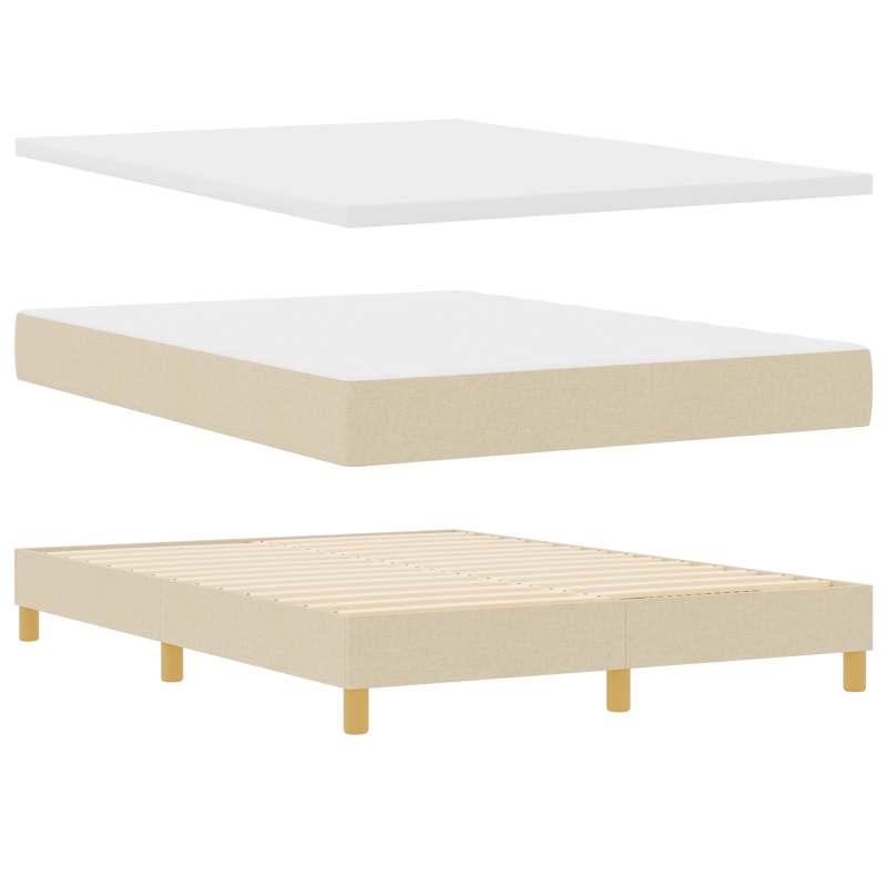 Boxspringbett mit Matratze & LED Creme 140x190 cm Stoff
