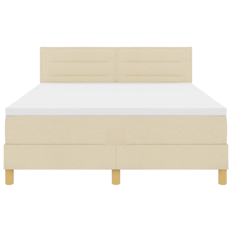 Boxspringbett mit Matratze & LED Creme 140x190 cm Stoff