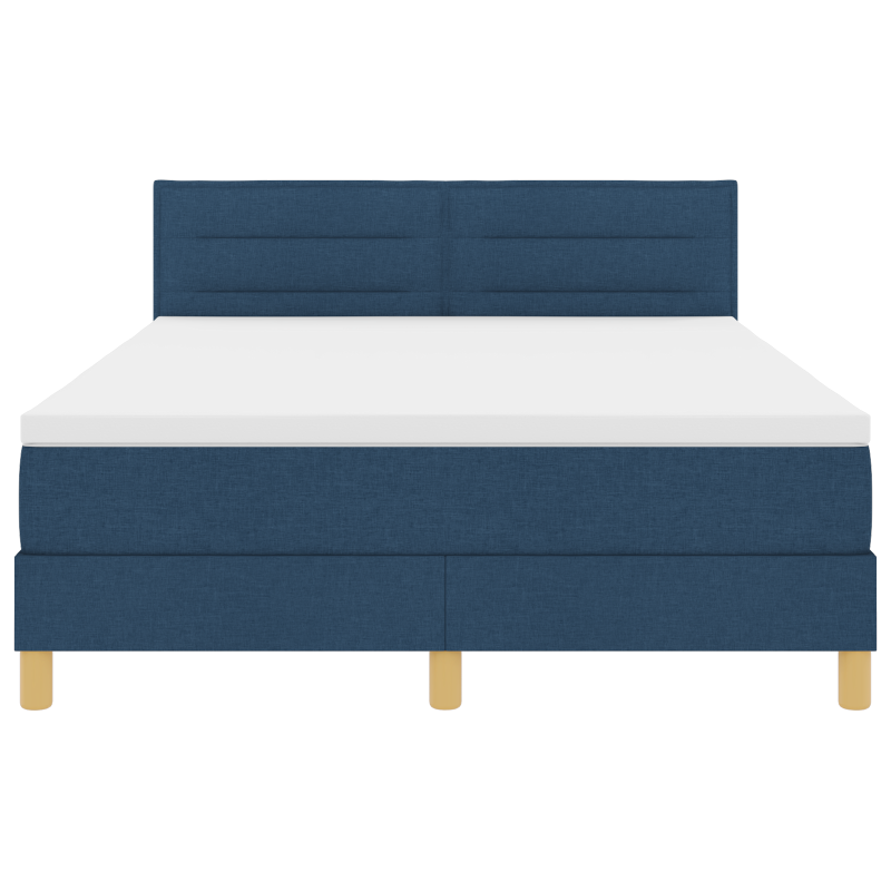 Boxspringbett mit Matratze & LED Blau 140x190 cm Stoff