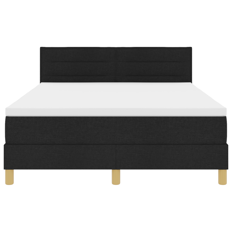 Boxspringbett mit Matratze & LED Schwarz 140x200 cm Stoff