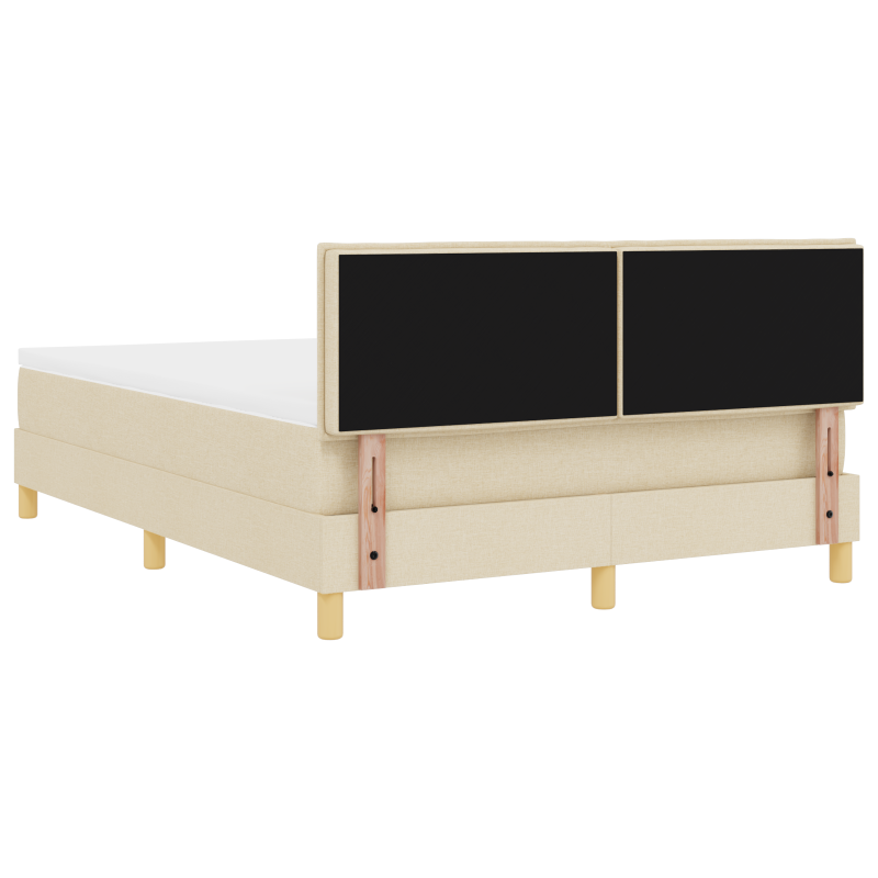 Boxspringbett mit Matratze & LED Creme 140x200 cm Stoff