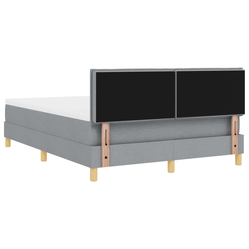 Boxspringbett mit Matratze & LED Hellgrau 160x200 cm Stoff