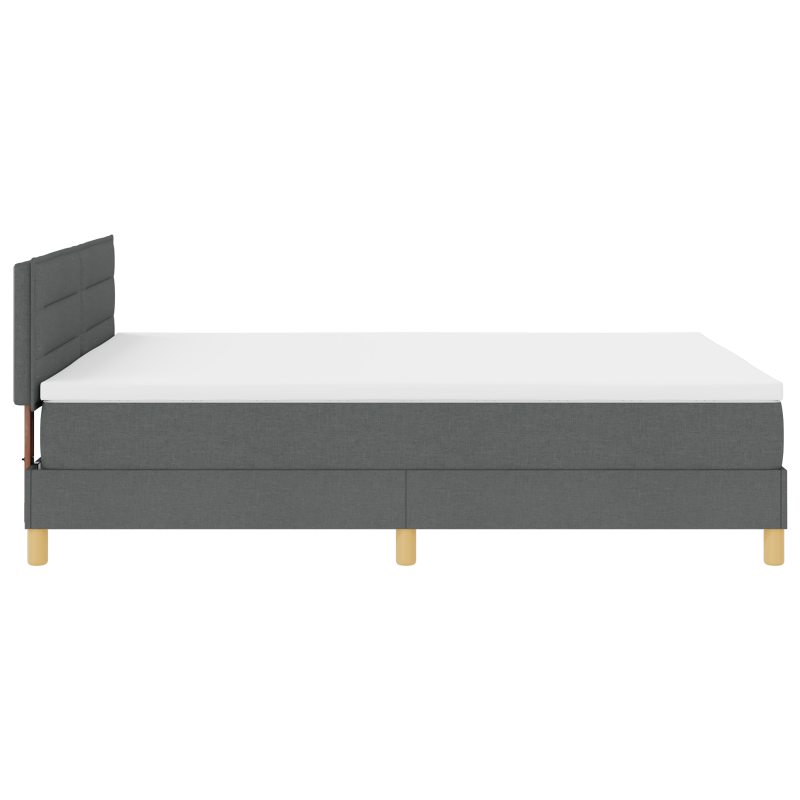Boxspringbett mit Matratze & LED Dunkelgrau 160x200 cm Stoff