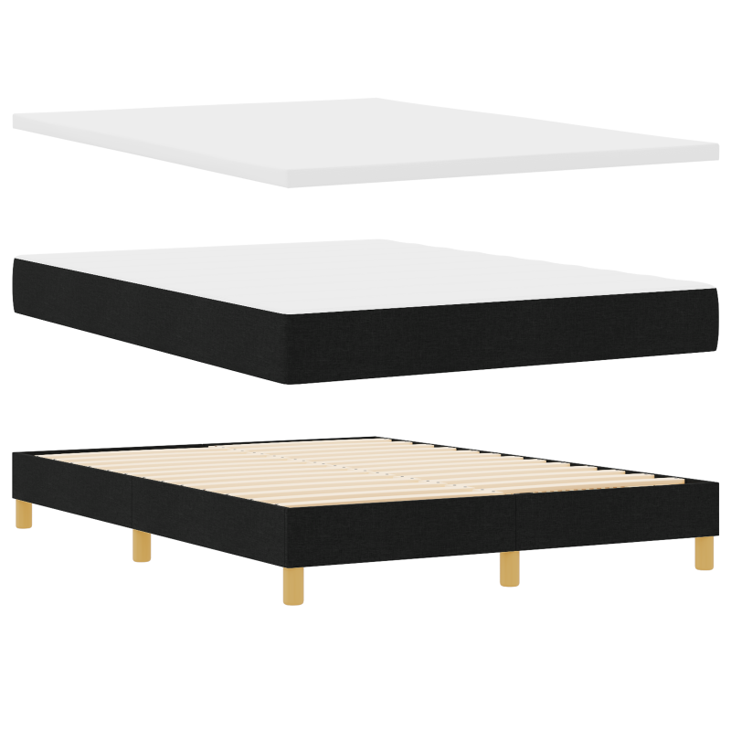 Boxspringbett mit Matratze & LED Schwarz 160x200 cm Stoff
