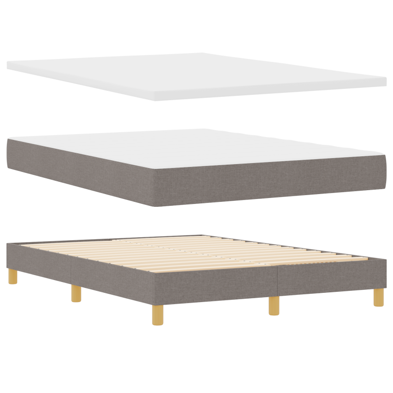 Boxspringbett mit Matratze & LED Taupe 160x200 cm Stoff