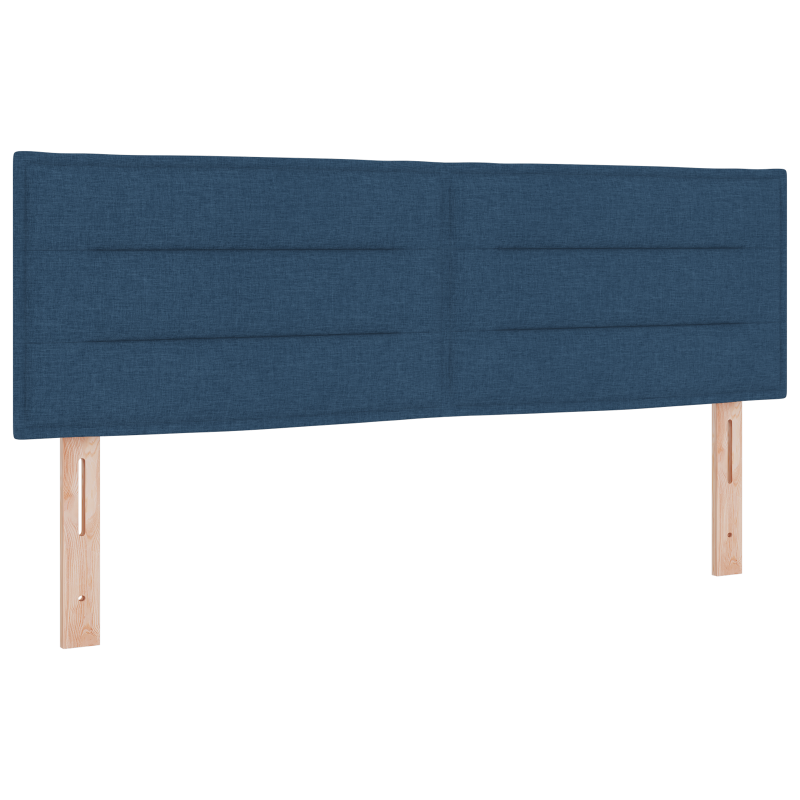 Boxspringbett mit Matratze & LED Blau 160x200 cm Stoff