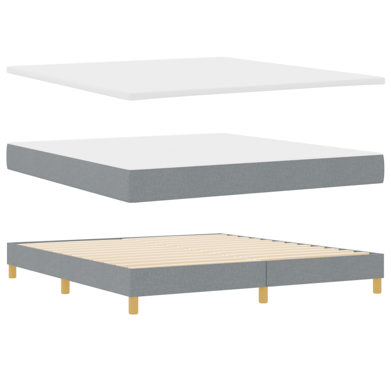 Boxspringbett mit Matratze & LED Hellgrau 180x200 cm Stoff