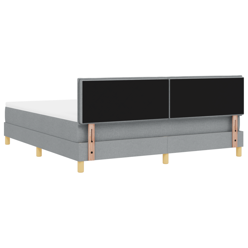 Boxspringbett mit Matratze & LED Hellgrau 180x200 cm Stoff