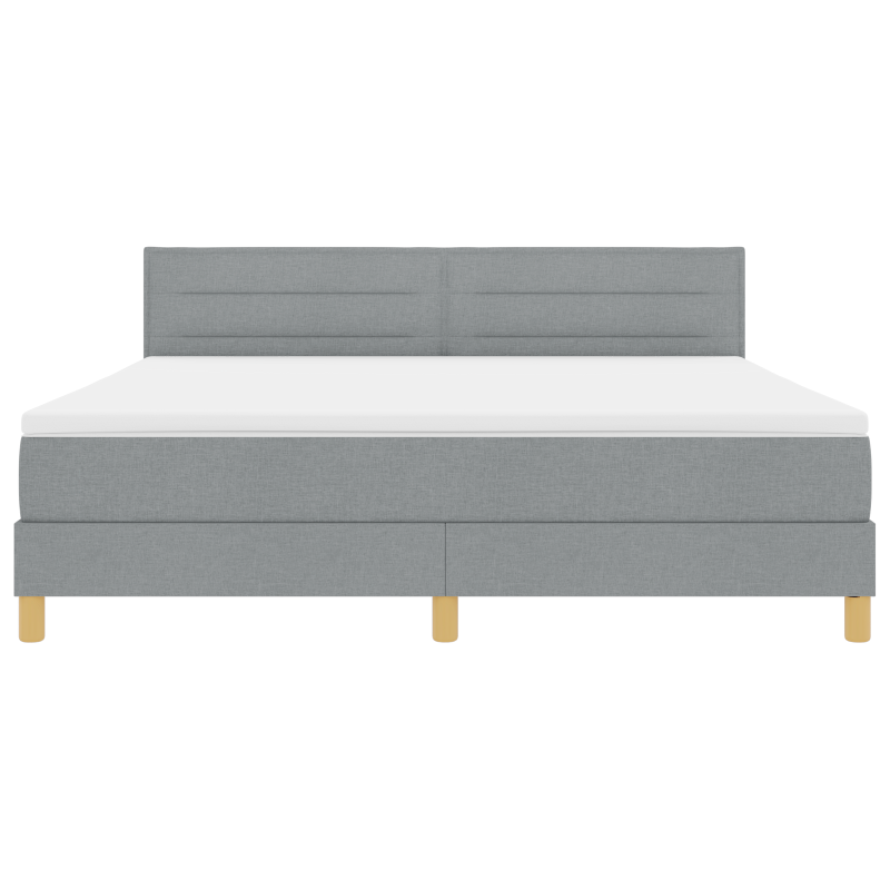 Boxspringbett mit Matratze & LED Hellgrau 180x200 cm Stoff