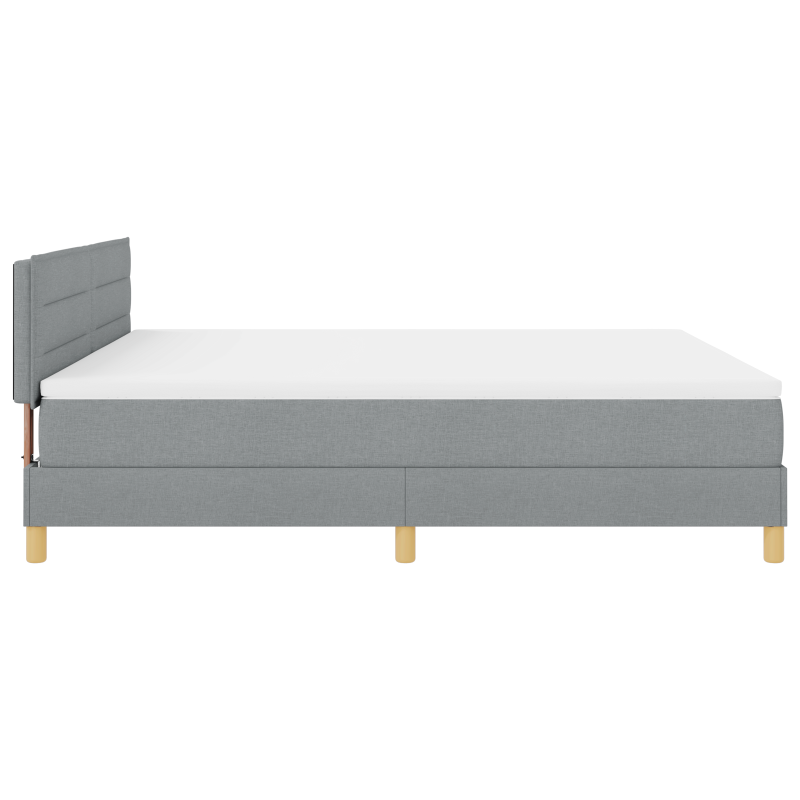 Boxspringbett mit Matratze & LED Hellgrau 180x200 cm Stoff