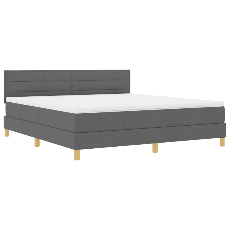 Boxspringbett mit Matratze & LED Dunkelgrau 180x200 cm Stoff