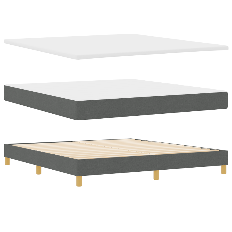 Boxspringbett mit Matratze & LED Dunkelgrau 180x200 cm Stoff