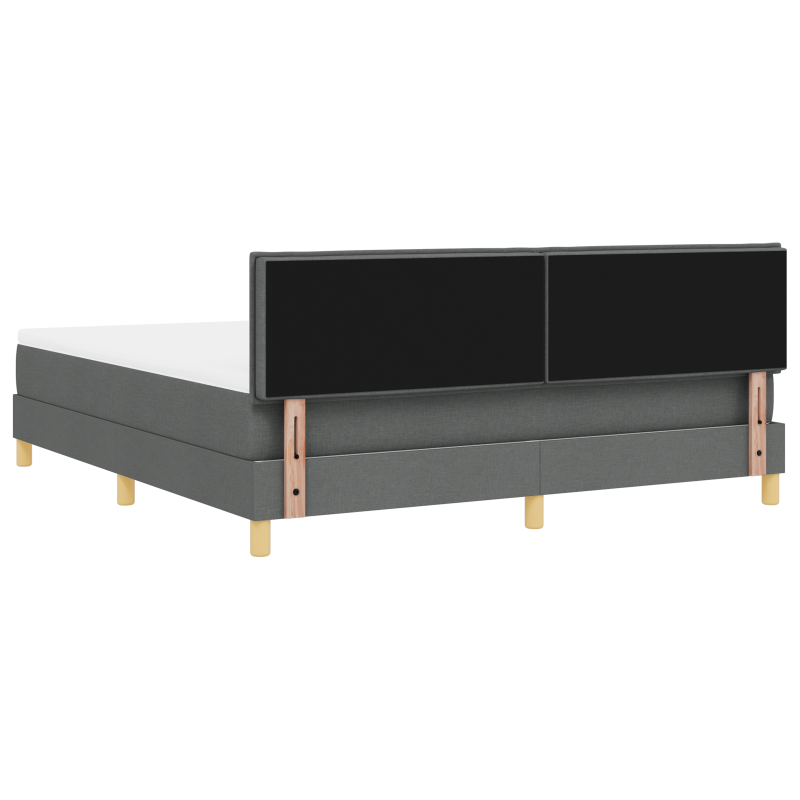 Boxspringbett mit Matratze & LED Dunkelgrau 180x200 cm Stoff