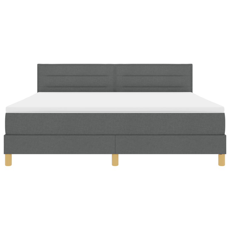 Boxspringbett mit Matratze & LED Dunkelgrau 180x200 cm Stoff