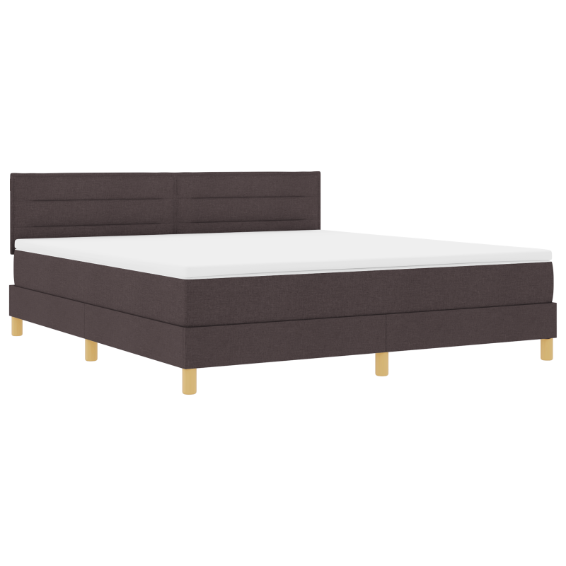 Boxspringbett mit Matratze & LED Dunkelbraun 180x200 cm Stoff