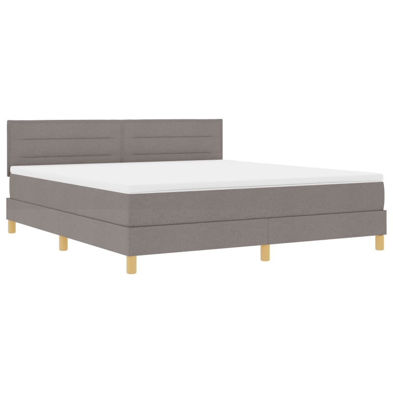 Boxspringbett mit Matratze & LED Taupe 180x200 cm Stoff