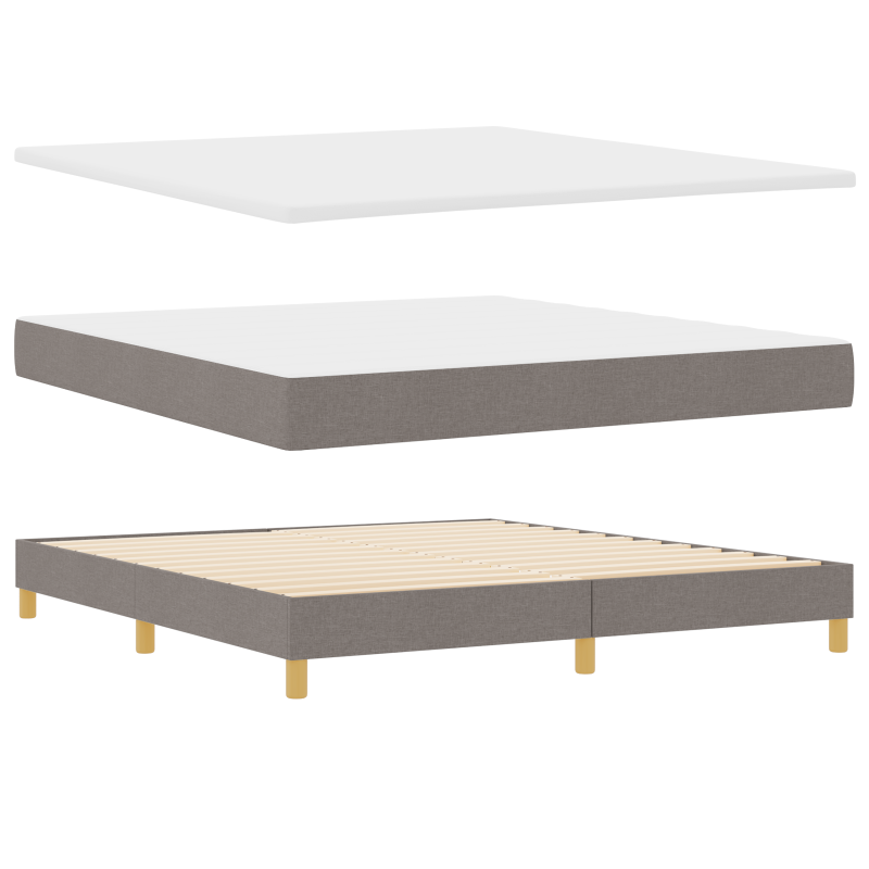 Boxspringbett mit Matratze & LED Taupe 180x200 cm Stoff