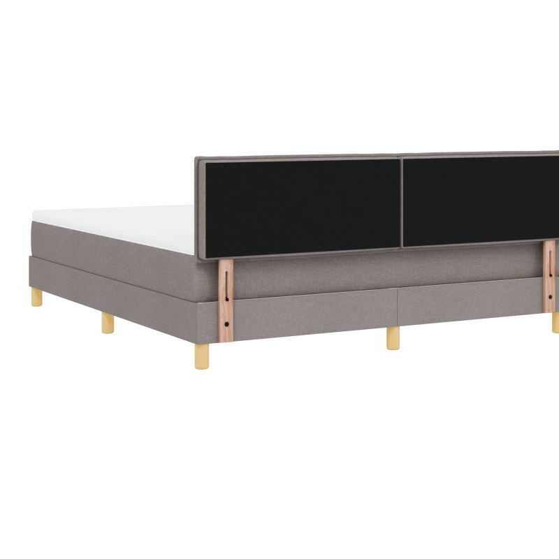 Boxspringbett mit Matratze & LED Taupe 180x200 cm Stoff