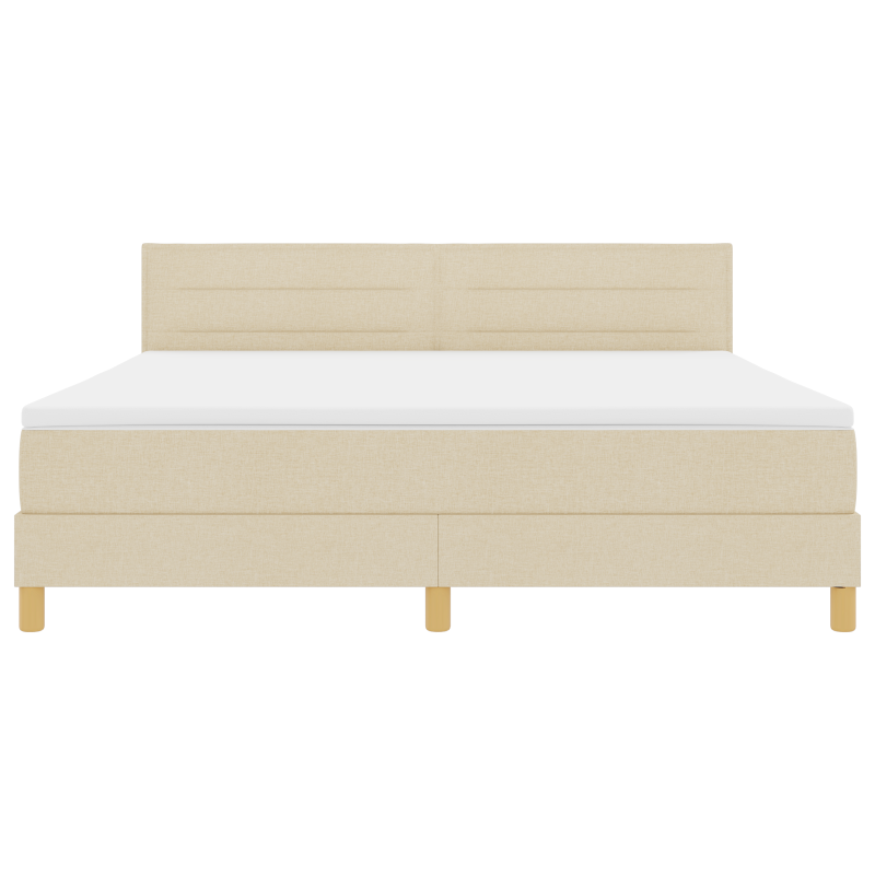 Boxspringbett mit Matratze & LED Creme 180x200 cm Stoff
