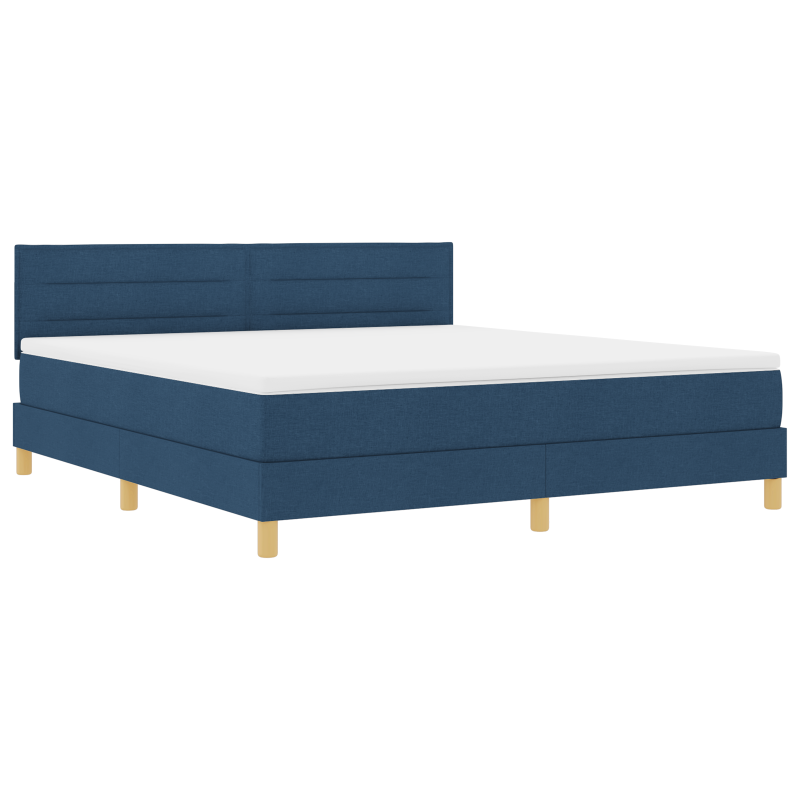 Boxspringbett mit Matratze & LED Blau 180x200 cm Stoff