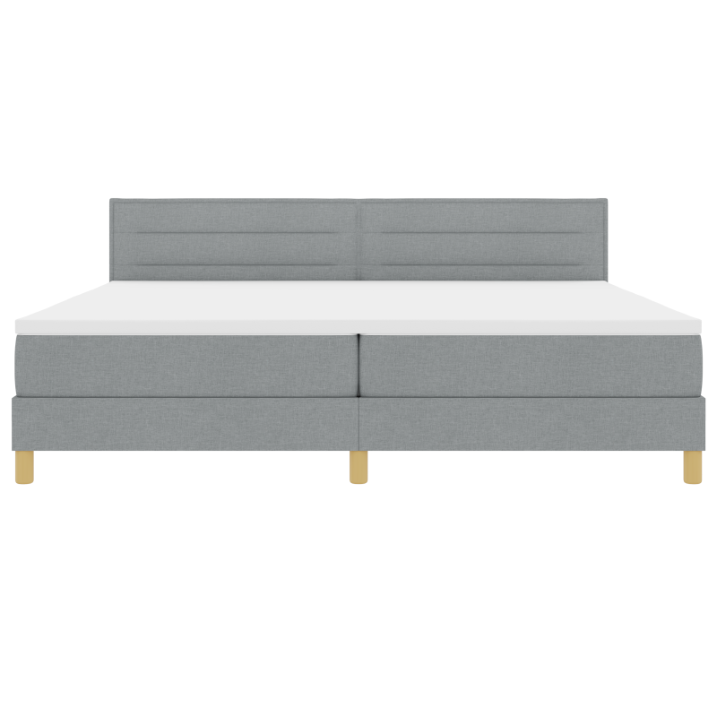 Boxspringbett mit Matratze & LED Licht Grau 200x200 cm Stoff