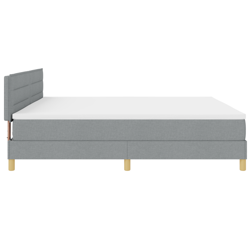 Boxspringbett mit Matratze & LED Licht Grau 200x200 cm Stoff