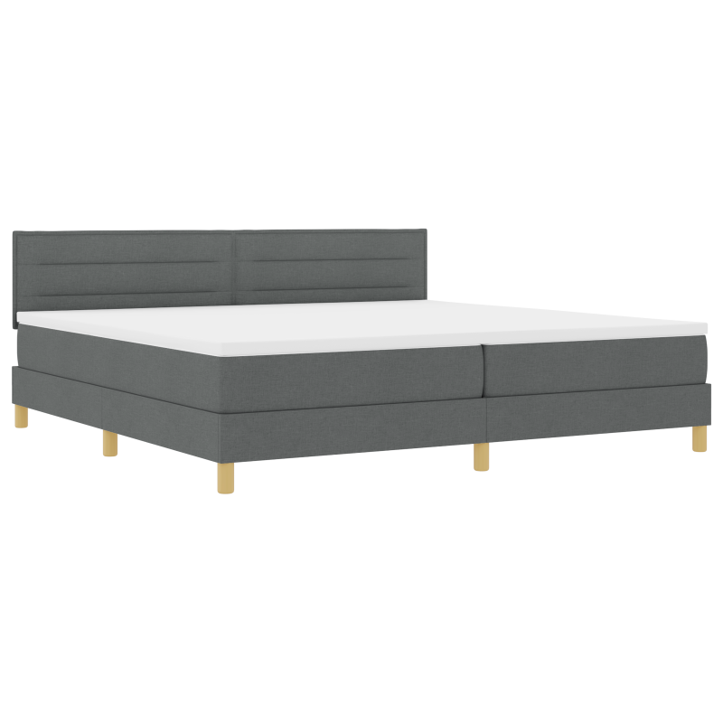 Boxspringbett mit Matratze & LED Dunkelgrau 200x200 cm Stoff