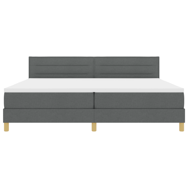 Boxspringbett mit Matratze & LED Dunkelgrau 200x200 cm Stoff