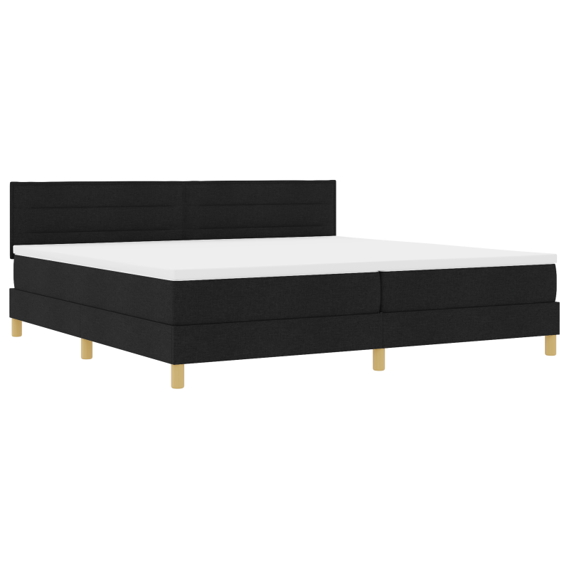 Boxspringbett mit Matratze & LED Schwarz 200x200 cm Stoff